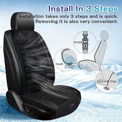 Cooling Car Seat Cover Front Seat,Ventilated Car Seat Cooling Pad with 30-Air-Outlets,Cooling Car Seat Cushion with 3-Speed Modes,Seat Coolers Universal Fit for 12V Car SUV (Black) - Image 7