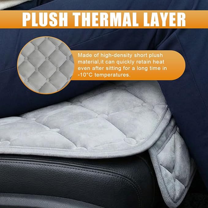 YoRise Car Seat Cushion, Car Driver Seats Protector Cover (Gray) | Soft Plush Auto Seat Pad with Storage Pocket, Car Seat Cover with Non-Slip Rubber Bottom, Winter Vehicle Accessory - Image 5