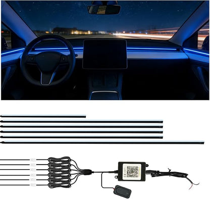 Interior Car Strip Lights Acrylic Car Decorative Lights with APP Control Multicolor Internal Lighting Kit Music&DIY Function Ambient Fiber Optic Strip LEDs Valentine’s Day's for Truck by Unknown