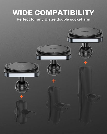 Heavy Duty Magnetic Phone Holder Base with 1" Ball for MagSafe iPhone 17-12 Series, Compatible with RAM mounts and Other B Size Ball Double Socket Arm - Image 3