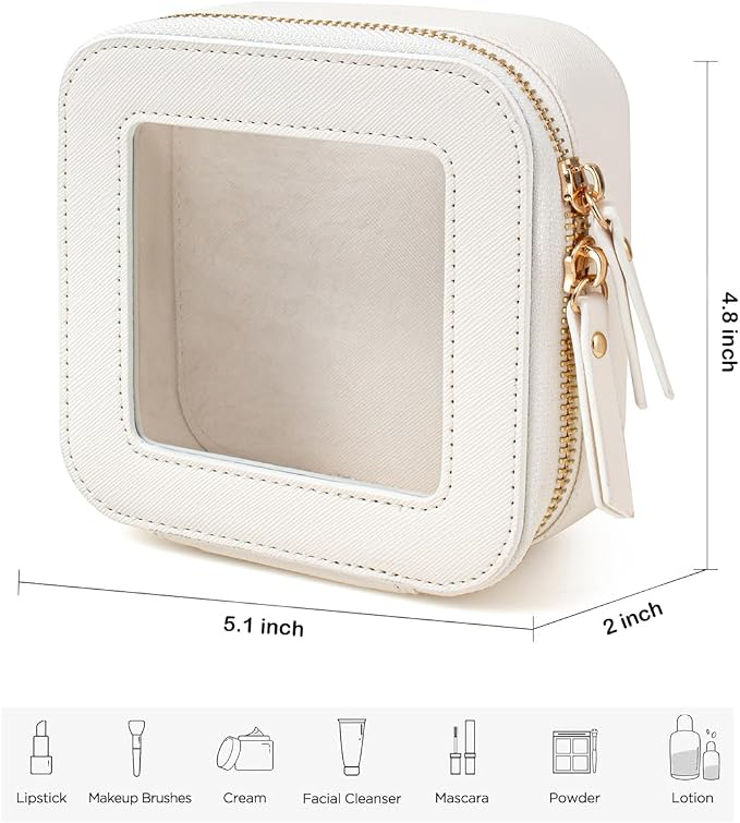 Travel Clear Makeup Bag Set, TSA Approved Cosmetic Bag Case with Zipper Portable Makeup Pouch Toiletry Bag Traveling Cosmetic Organizer Storage Bag Car Organizer Car Essentials - Image 5