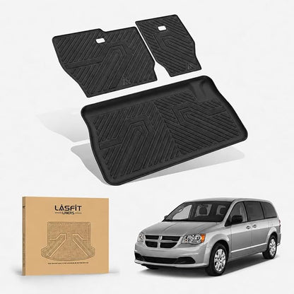 LASFIT Cargo Mat for Dodge Grand Caravan 2008-2020/Chrysler Town & Country | for Chrysler Town & Country 2008-2016 Trunk & Backrest Mat, All Weather TPE, Custom Fit, Full Edge Coverage, Easy to Clean by LASFIT