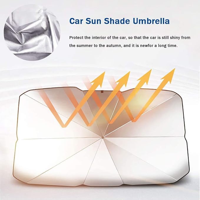 Sedan SUV Car Sun Shade for Windshield, Blocks UV Rays & Sun Heat | 2026 Upgraded, Foldable Windshield Sun Shade, Sun Visor Protector, Keep Car Cool, Easy to Use/Store, 57''x 31'' - Image 2
