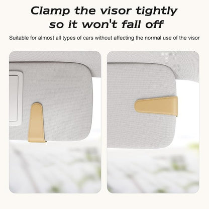 Sotfamily Magnetic Sunglass Holder for Car Visor, 2 Packs, Faux Leather | Strong Magnetism, for Most Car Visors, No Marks on Visor, Gift-Ready Packaging, Sunglass Organizer, Car Accessories for Men - Image 9