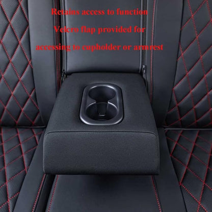 EKR Car Seat Covers for Honda CRV 2017-2022 Leatherette Full Set | Custom Fit for Honda CRV 2017 2018 2019 2020 2021 2022,Factory-Style Interior Upgrade,Faux Leather(Black with Red Piping) - Image 4