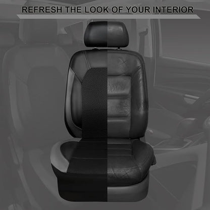 CAR PASS Leather Seat Covers, Automotive Sport Car Seat Cover Super 5mm Composite Sponge Inside, Airbag Compatible Universal Fits Most Cars, SUVs, Trucks and Vans (Full Set,Black & Gray) - Image 5