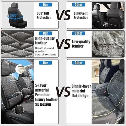 Front Seat Covers Custom Fit For Toyota Corolla 2001-2026, Black&Gray | Lumbar Support, Luxury Faux Leather, Breathable, Anti-Slip, Airbag Compatible, Waterproof, Car Seat Protectors, 1 Row 2 Seats - Image 4