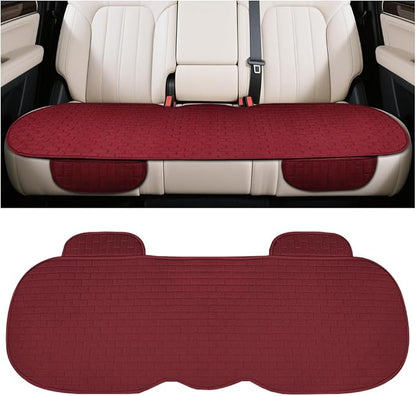 Osilly Car Back Seat Cover, Anti-Slip Long Vehicle Rear Bench Protectors with Storage Pocket, Breathable Comfortable Auto Interior Seating Bottom Protection Accessories, Universal Fit (Wine Red) by Osilly