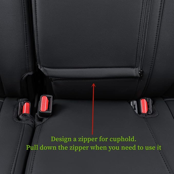 coverdream Custom Seat Covers for 2012-2014 Honda CR-V,Premium Faux Leather Car Seat Cover Set,Full Set Waterproof SUV Seat Protector,Armrest Covers Included (Red/Black) - Image 6