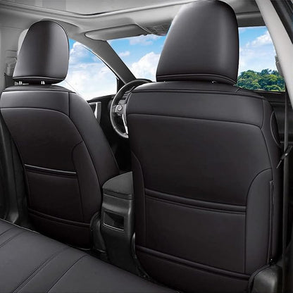 CocheFamilia Custom Fit Corolla Car Seat Covers for Select 2014 2015 2016 2017 2018 2019 Toyota Corolla L LE LE Eco XLE Sedan - Full Set,Leather (Black) - Image 2