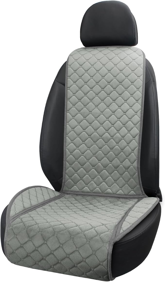 surpassme Comfortable Car Seat Covers Universal Front Seat Covers for Car Accessories, Padded Car Interior Covers for Automotive, SUV, Truck, and Van(Grey) - Image 6