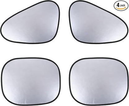4pcs Car Window Shades, Electrostatic Adsorption Full Blackout Shades (2 Sizes) - 18.7*14.2in Front +17.3*14.3in Rear, UV Blocking for Baby/Family, Suitable for Daily Travel/Camping, Sliver by Unknown