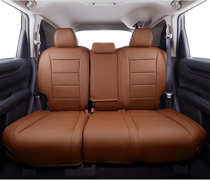 EKR Car Rogue Seat Covers 2014-2020(No Sport),Leatherette Full Set | Custom Fit for Nissan Rogue(Not for Sport) S/SV/SL 2014-2020,Faux Leather(Brown) - Image 6