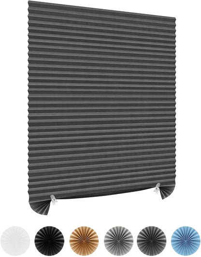 Window Blinds Cordless Blackout No Drill Cut to Size Clip On Stick On Self Adhesive Temporary Blinds Pleated Paper Blinds for Windows Doors Shades for Home Nursery Bedroom Kitchen Bathroom | Non-Woven, Blackout, Easy Install, Self Adhesive, Pleated Win... by Maritown