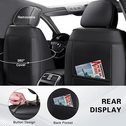 Fit for Toyota Corolla Cross Seat Covers 2022-2026,Premium Leather, 360° Full Protection, Thick Padding & Memory Foam, Waterproof & Stain-Resistant Car Seat Cover Front Set (2 Seat,Black&Gray) - Image 3