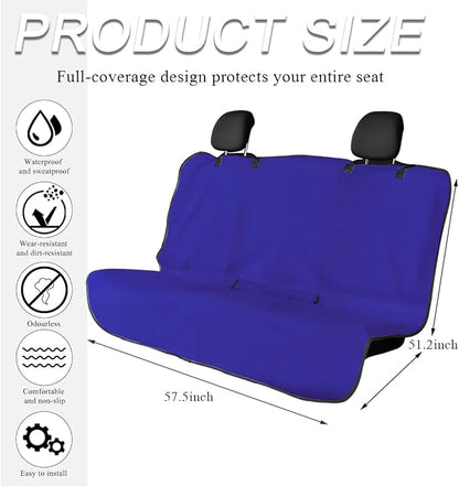 DXNQ Car Towel Seat Cover, Waterproof Sweating Non-Slip Premium Soft Towel Carseat Protector, Universal Machine Washable Car Truck SUV Front Seat Cover for Gym Workout Beach Hiking (Blue, Rear) - Image 2