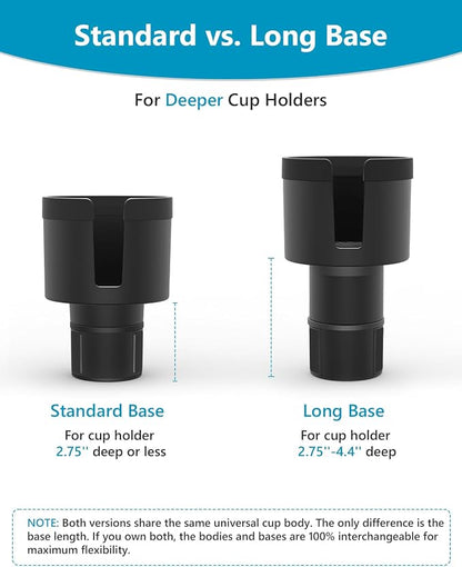 SEVEN SPARTA Car Cup Holder Expander, Long Base for 32-40oz Large Bottles | For Deeper cup holders on RAV4, Adjustable offset adapter, Holds 3.4-3.8 in bottles Mugs, Extender for Yeti Owala Hydro Flask - Image 2