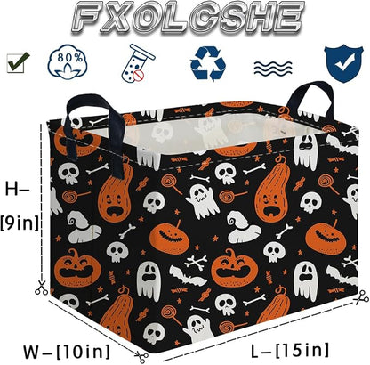 Halloween Ghost thriller basket,Empty Halloween basket,Horror and thriller decor,Trick or Treat Box for Boys and Girls,Horror decor(Cute pumpkin) - Image 7