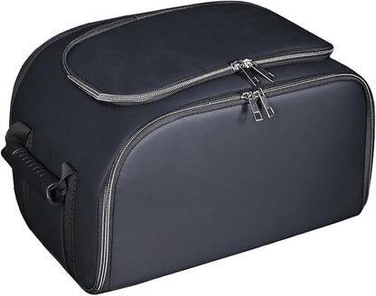 Black Foldable Car Insulated Storage Box, Portable Thermal Cooler Bag with Double Zipper & Sturdy Handle, Multi‑Purpose Car Seat Trunk Organizer for Drinks Snacks, Outdoor Picnic Camping Road Trips - Image 2