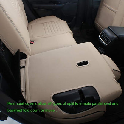 EKR Accord Seat Covers for Honda Accord 2023 2024 2025 2026 EX,SE &2023-2026 (Hybrid) Sport,EX-L,Sport-L,Touring,(Rear Row W/40/60 Split Backrest),Leather Seat Covers for Trucks Full Set (Beige) - Image 5