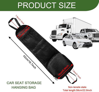 Car Seat Side Storage Pocket, Car Seat Organizer Hanging Bag (1, black-2) - Image 2
