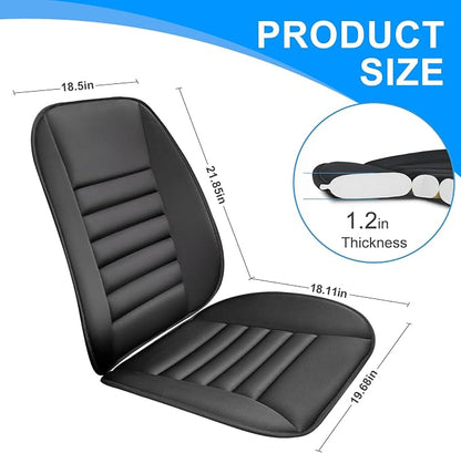 Car Seat Cushion with Back Support Pillow, 1.2'' Memory Foam, Black | Memory Foam Car Cushion for Long Driving, Truck, Office Chair, Tailbone and Lower Back Support - Image 8