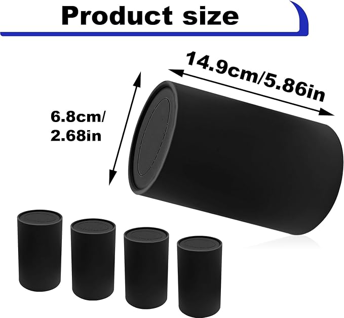 4PCS Car Tissue Holder, Pull Out Cars Tissue Holder, Refillable Tissues Cylinder Travel Tissue Tubes Box Container Multifunctional Car Tissue Box Fits for Cup Holder Round (Black) - Image 2