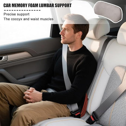 Zpana Car Lumbar Support Pillow, Memory Foam Back Cushion, Light Gray | Memory Foam Lumbar Support Pillow, Lower Back Pain Relief & Sciatica, Comfortable Driver Seat Pad, Universal Seat Cushion - Image 4