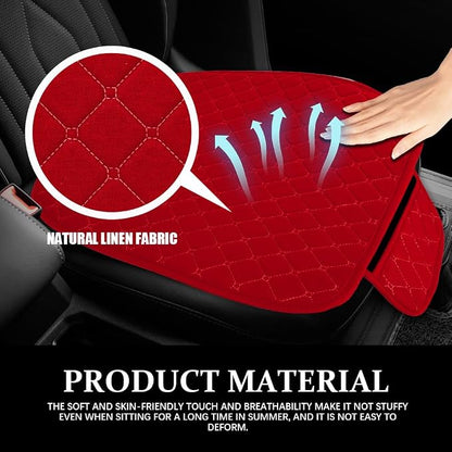 Leather Front Car Seat Cover, Anti-Slip Car Seat Bottom Covers, Full Wrapped Bottom Seat Protectors with Storage Pocket, Universal Comfortable Seat Cushion Fit Vehicles SUVs Trucks (K2-Red) - Image 5