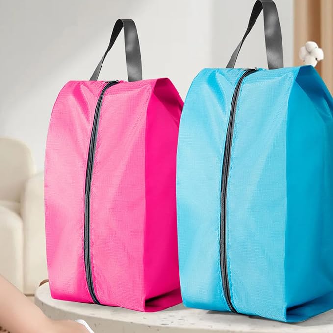 5Pcs XL Travel Shoe Bags Portable Travel Gifts Shoe Organizer with Zipper Closure, Waterproof Nylon Shoe Storage Organizer with Handle Travel Bags For Men and Women, Blue - Image 6