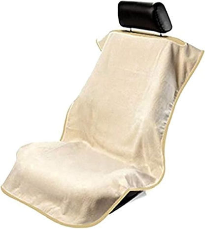 Seat Armour Tan Car Seat Towel Cover – Soft, Machine Washable & Absorbent Seat Protector – Easy to Install, Multipurpose Vehicle Seat Cover for Gym, Beach, Travel – Universal Fit by SeatArmour