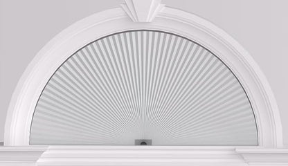 Myshade Arch Window Shades Half Circle Blackout Cellular Shades Cordless No Drill Blinds for Windows Half Moon Honeycomb Fabric No Tools Room Darkening Shades Easy Install (1PCS White 24" W X 12" H) by MYSHADE