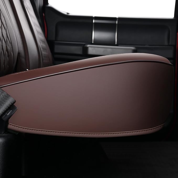 Huidasource Fit for Coffee Chevy Silverado/GMC Sierra Rear Seat Covers, Thickened Split Nappa Leather Truck Back Seat Cover 2007-2013&2019-2026 1500, 2020-2026 2500HD 3500HD Crew Cab WT LS LT - Image 7