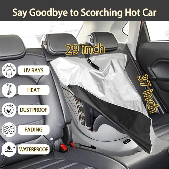 Baby Car Seat Sun Shade Cover, Cooling Protector for Infant Seats | Sun Protection Cover, Helps Keep Seat Cooler, Universal Fit, Foldable Storage - Image 3