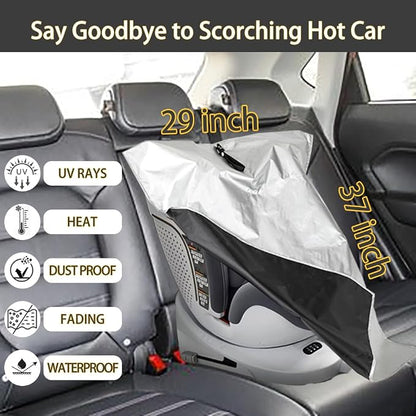 Baby Car Seat Sun Shade Cover, Cooling Protector for Infant Seats | Sun Protection Cover, Helps Keep Seat Cooler, Universal Fit, Foldable Storage - Image 3