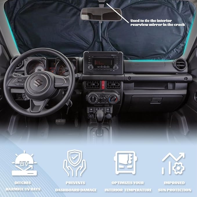 Tree of Life Car Windshield Sunshade, Universal Fit, 59L x 31.5W Inch, UV Protection, Easy to Use and Store - Image 2