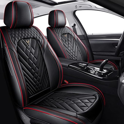 Fit for Toyota Crown Seat Covers 2023-2026,Premium Leather, 360° Full Protection, Thick Padding & Memory Foam, Waterproof & Stain-Resistant Car Seat Cover Front Set (2 Seat,Black&Red) by Unknown