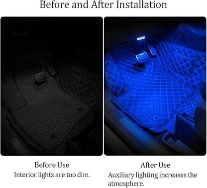 4 PCS Car Led Lights Interior,7 Colors Ambient Lighting Car Interior,USB Rechargeable Car Interior Reading Light,Portable Led Lights for Car - Image 4