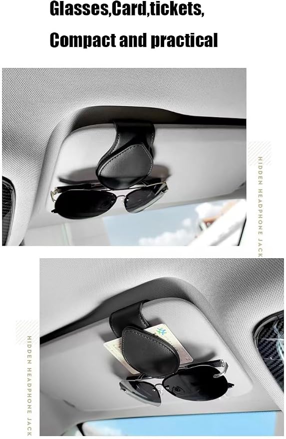 Sunglasses Holder for Wrangler, Leather Glasses Frame | Eyeglass Hanger Card Clip for Car Sun Visor,Sunglasses Holder for Jeep Wrangler JL JLU Rubicon Wagoneer Gladiator JT Sahara - Image 5