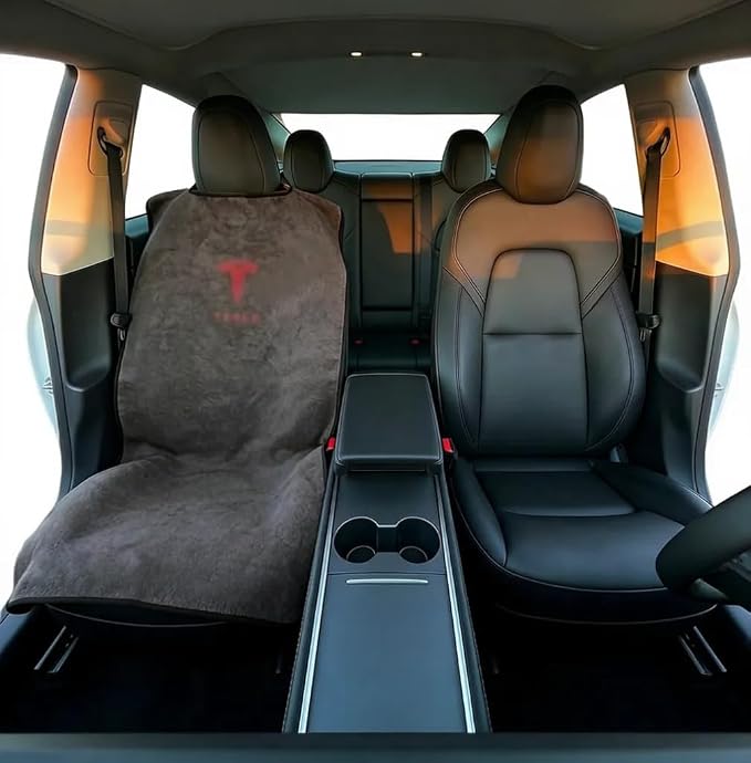 Upgraded Compatible with Tesla Seat Covers for Model 3/Y/X/S - Sweat-Resistant Towel Seat Cover for Kids, Pets and Dog Tesla Seat Protect Accessories by Fawyn