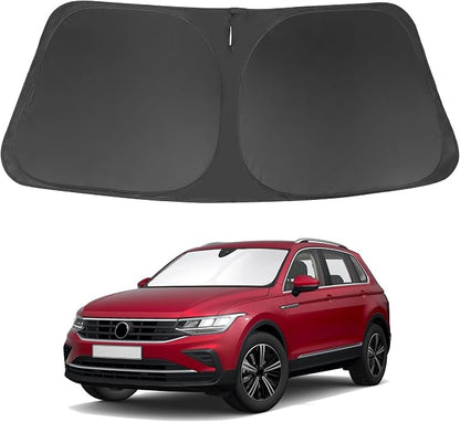 Windshield Sun Shade for 2018-2026 Volkswagen Tiguan Accessories | Full covered for windshield, Foldable & Durable, Block UV Rays, Reduce Heat, Easy to install, Keep Car Cooler by LHFLIVE
