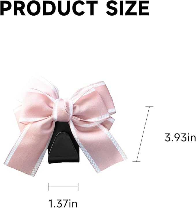 2 Pack Bow Car Seat Headrest Hooks, Pink | PVC construction, snap-on installation, holds bags purses or umbrellas, fits most cars and trucks, car interior accessories - Image 2