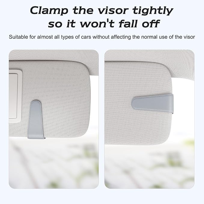 Sotfamily Magnetic Sunglass Holder for Car Visor, 2 Packs, Faux Leather | Strong Magnetism, for Most Car Visors, No Marks on Visor, Gift-Ready Packaging, Sunglass Organizer, Car Accessories for Men - Image 9