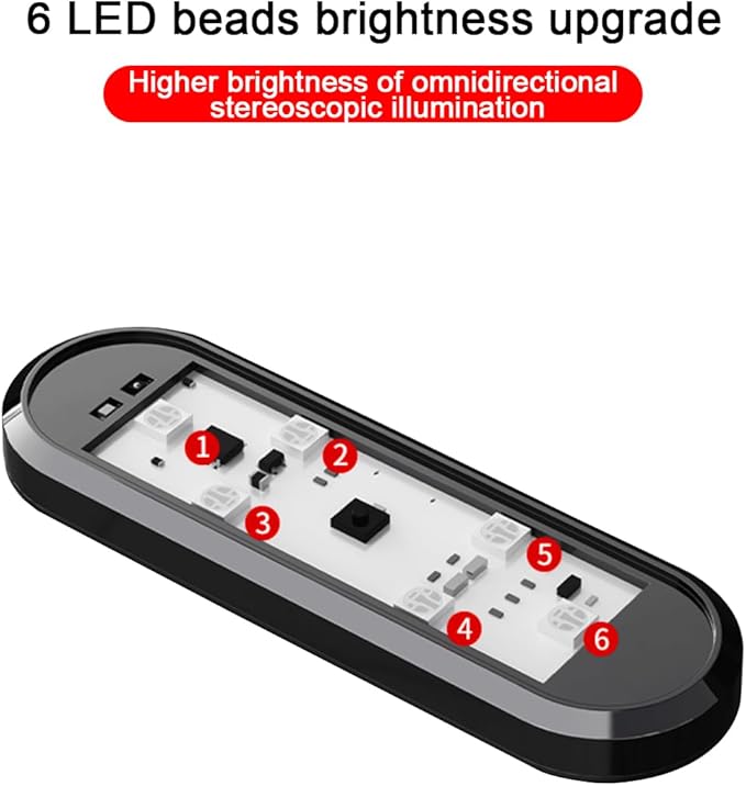 2PCS Car Door LED Lights Projector, 7 Colors Magnetic Vehicle Wireless Sill Courtesy Warning Lamp, USB Rechargeable Auto Interior Ambient Sensing Welcome Lights, Universal Fit - Image 4