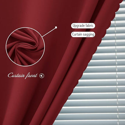 Portable Light Blocking Curtains Self-Stick Design, Removable Adhesive Window Shades for Apartment Office, 71" W x 84" L, Burgundy, 1 Panel - Image 6