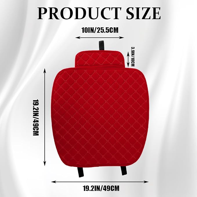 Leather Front Car Seat Cover, Anti-Slip Car Seat Bottom Covers, Full Wrapped Bottom Seat Protectors with Storage Pocket, Universal Comfortable Seat Cushion Fit Vehicles SUVs Trucks (K2-Red) - Image 2