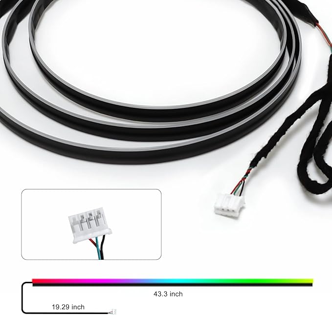 Dreamcolor Acrylic Interior Car LED Strip Light 43-inch, Fits Dreamcolor Main Controller and Sub-Controller Kit (Not Included) - Image 2