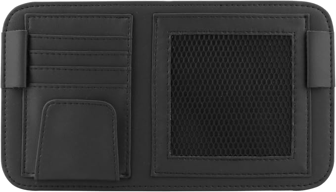 Leather Car Sun Visor Organizer for Or Truck, Sunglasses Holder, Cards Sleeve Pockets Organizer,Visor Document Holder for Car Registration License, Drving License, Insurance, Cards, Pen, Key - Image 7