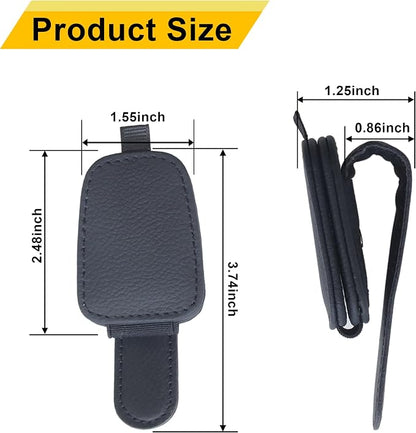 Yuoyar Magnetic Leather Sunglasses Holder for Car, 2 Packs (Black) | Magnetic Car Visor Accessories - Image 7