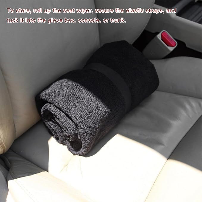 2PCS Car Towel Seat Cover, Waterproof Non-Slip Front Seat Protector for Post Gym Workout Beach Hiking, Sweatproof Washable Bucket Seat Protective Cover for Car SUV Truck Sedan (Blue) - Image 6